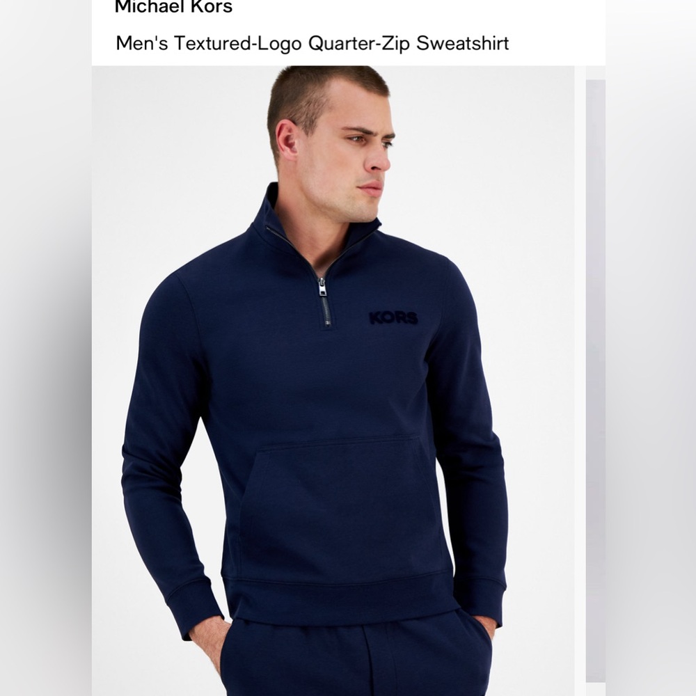 Michael Kors Men’s textured logo jogger + quarter-zip sweatshirt set